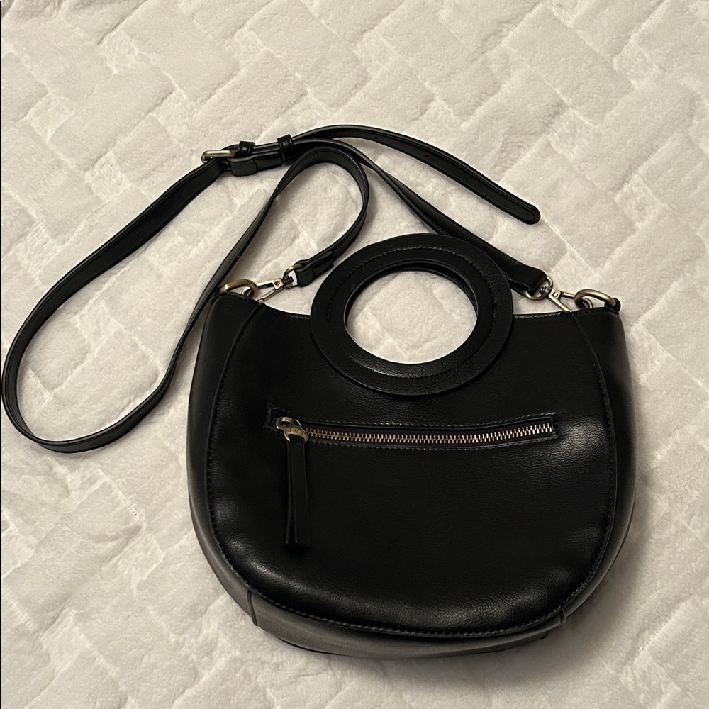 Joy Susan Black Crossbody Bag with Circular Handle
